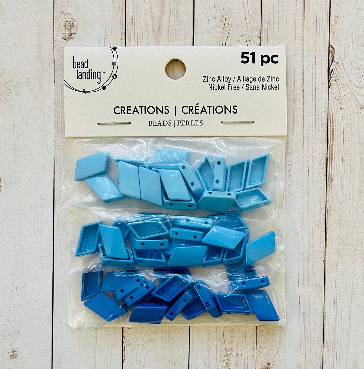 BEAD LANDING ~ CREATIONS ~ Diagonal Beads ~ Zinc Alloy Assorted Color Sets ~ 51 pieces per set ~ Free Shipping ****