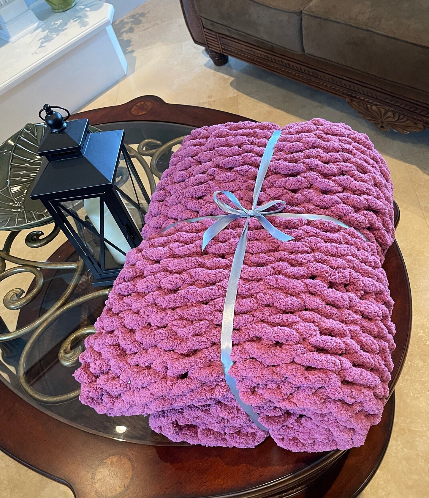 JUMBO CHENILLE BLANKET, Ready To Ship 40x70 inches Chunky Knit Blanket, Giant Knit Throw, Super Soft Yarn Blanket, Baby Blanket, Home Decor