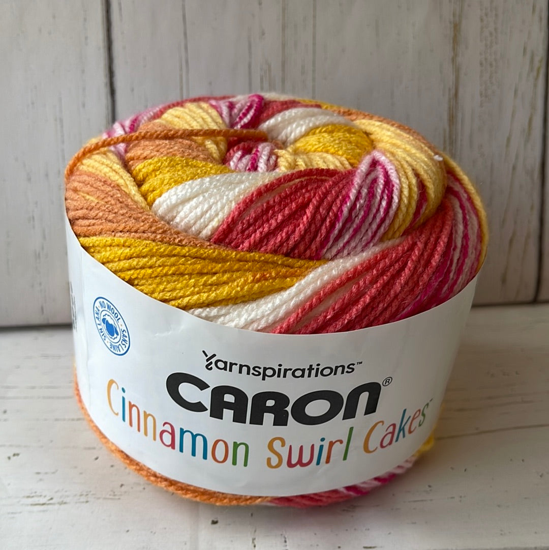 TANGERINE TWIST Yarn ~ Caron Cinnamon Swirl Cakes ~