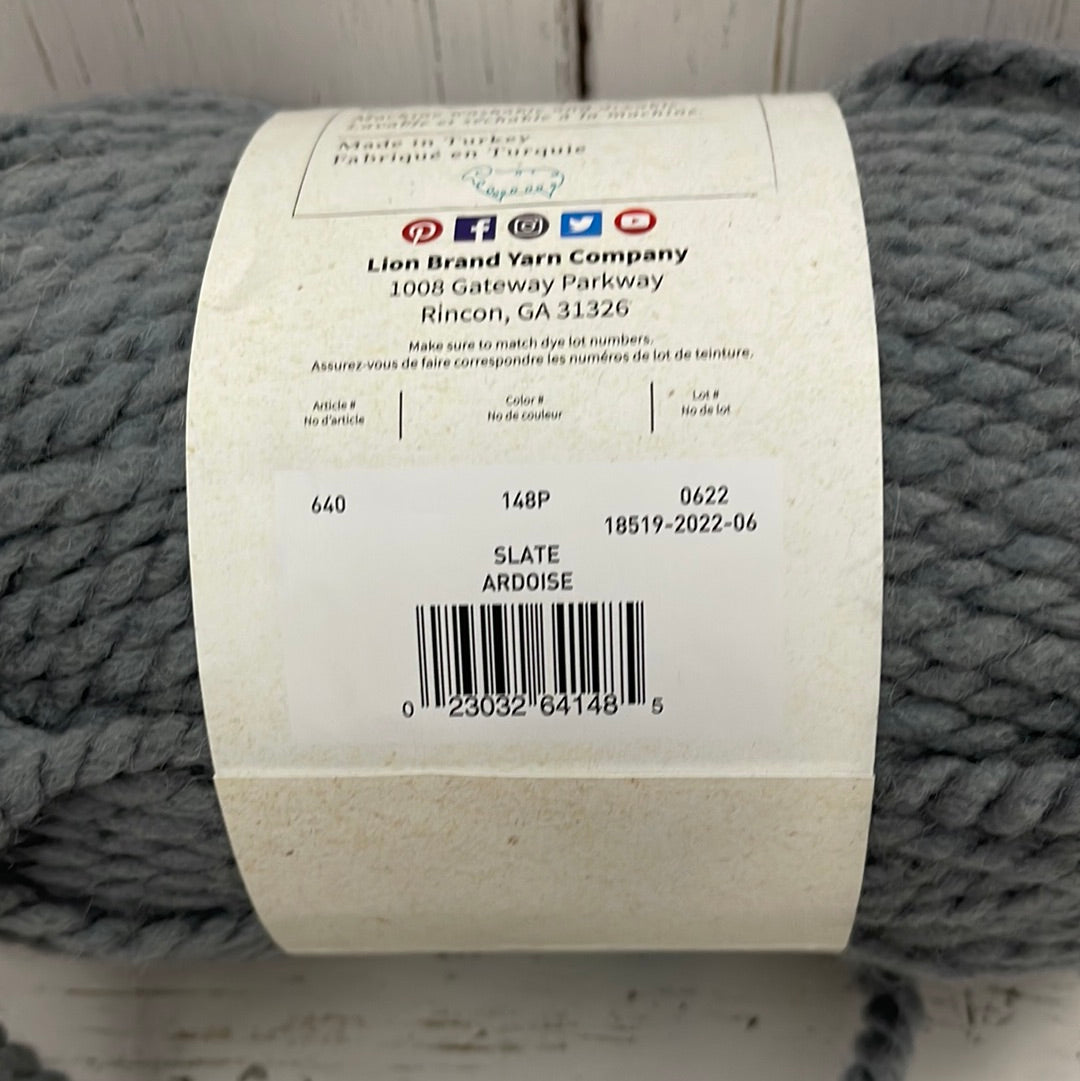 Slate ~ LION BRAND WOOL Ease Thick And Quick Yarn ~  6 oz/170g (106 yd/97 m) Super Bulky 6