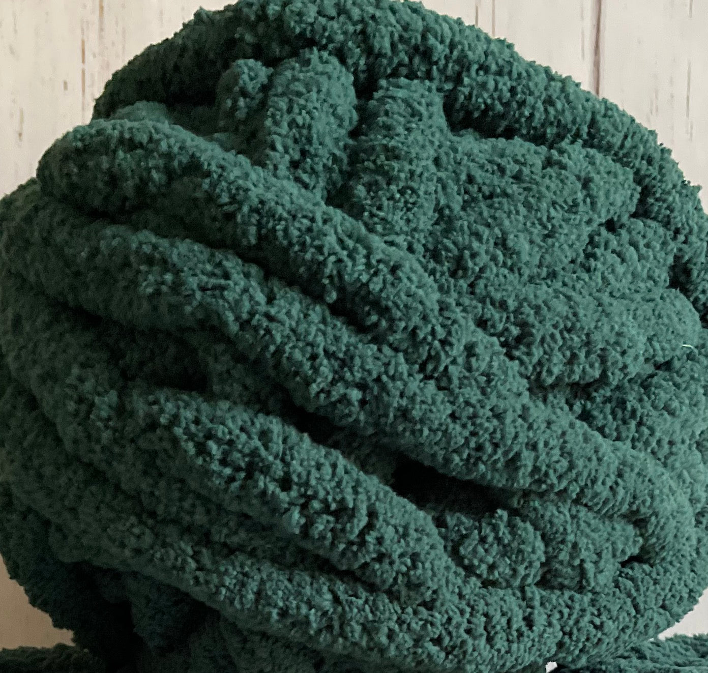 JUMBO Chenille Yarn, NEW COLOR ~ Forest Green ~ Loop-A-Lot 8oz/226.8g, 28y, Polyester, Super Bulky 7 -Low Shipping rates