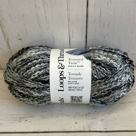 CHARCOAL YARN ~ Textured Twist ~ Loops & Threads