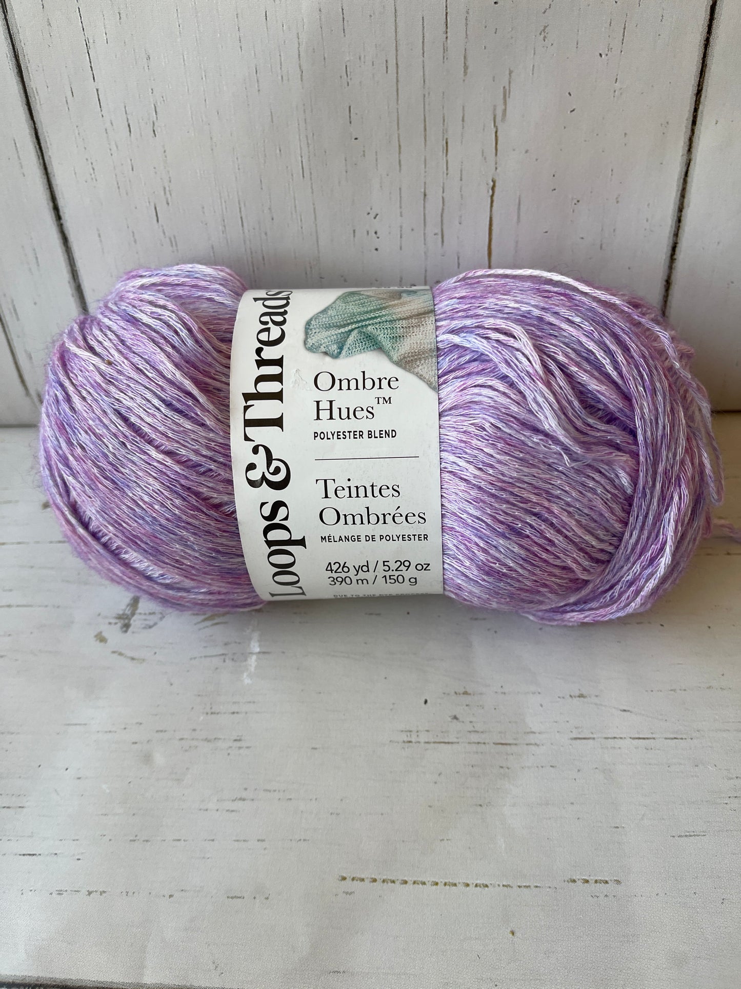 OMBRE HUES YARN ~ Plum, Periwinkle, White ~ Loops & Threads