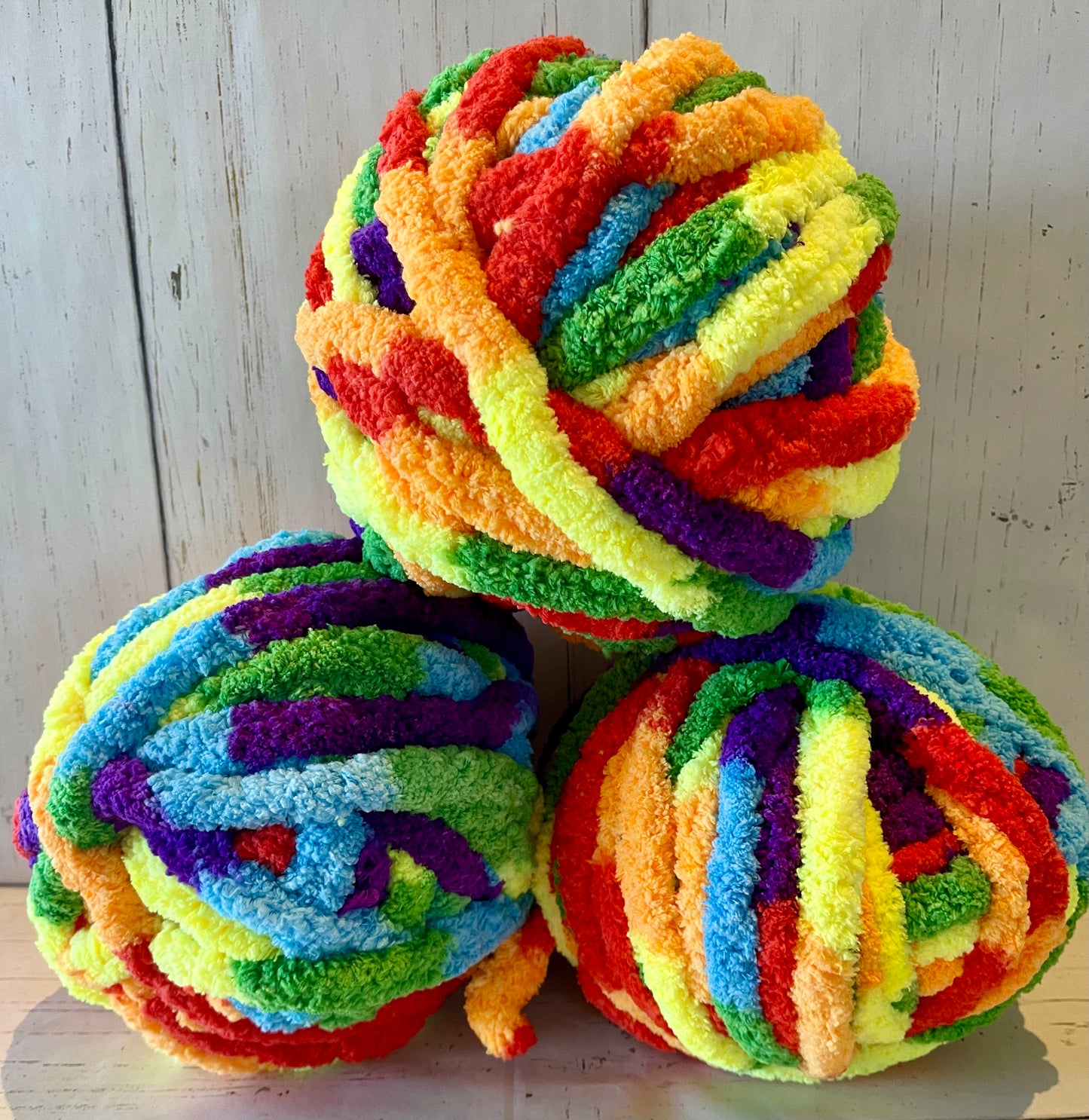 Jumbo Chenille Yarn ~ RAINBOW Yarn ~ Loop-a-Lot