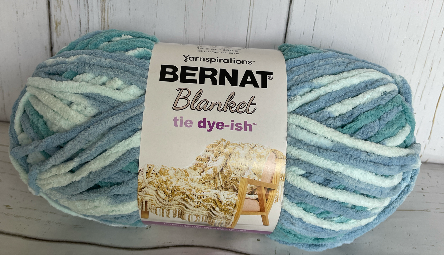 BERNAT BABY BLANKET Yarn ~ Tropical Sea ~ 10.5oz/300g, 220 yards/201m, Super Bulky 6