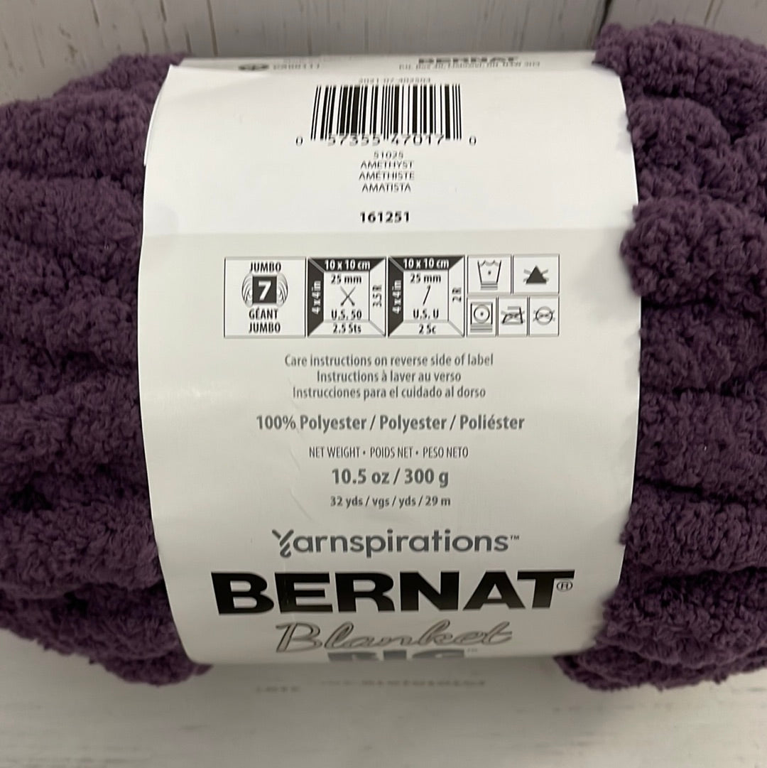 AMETHYST ~ Bernat Blanket BIG  Yarn,  10.5 oz /300 g, 32 yards/29m, jumbo size 7