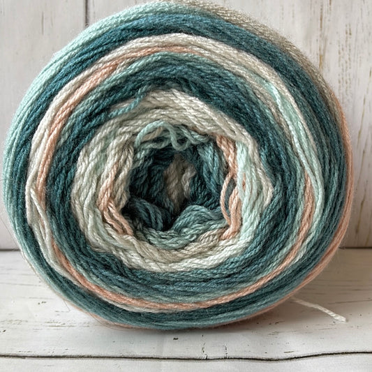 Peach Mint Yarn ~ Caron Skinny Cakes, 8.8 oz, 795 yards