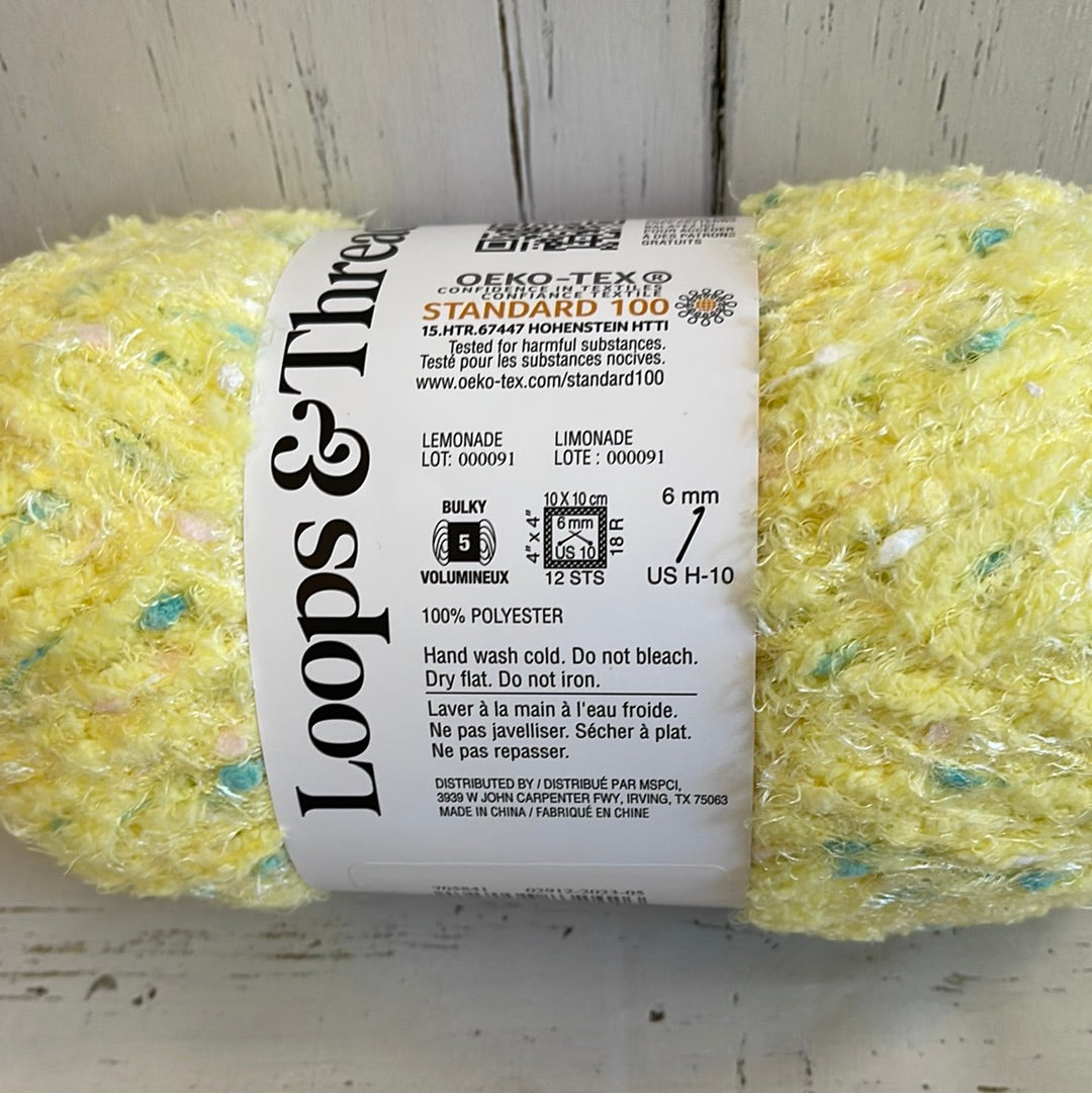 Cozy Boucle ~ LEMONADE YARN ~ Loops & Threads