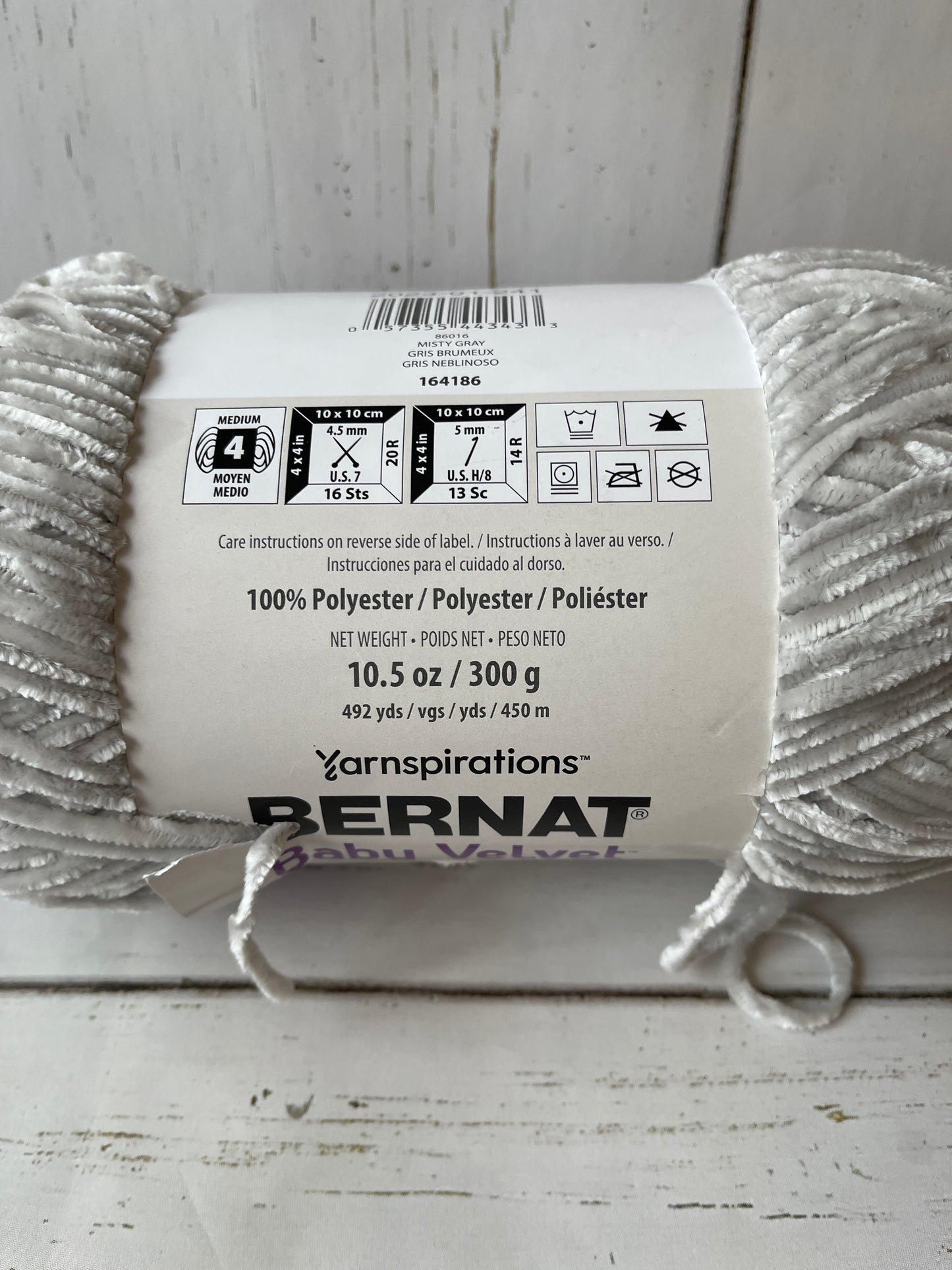 BERNAT BABY VELVET YARN ~ Misty Gray