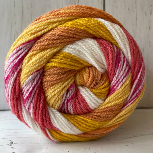 TANGERINE TWIST Yarn ~ Caron Cinnamon Swirl Cakes ~