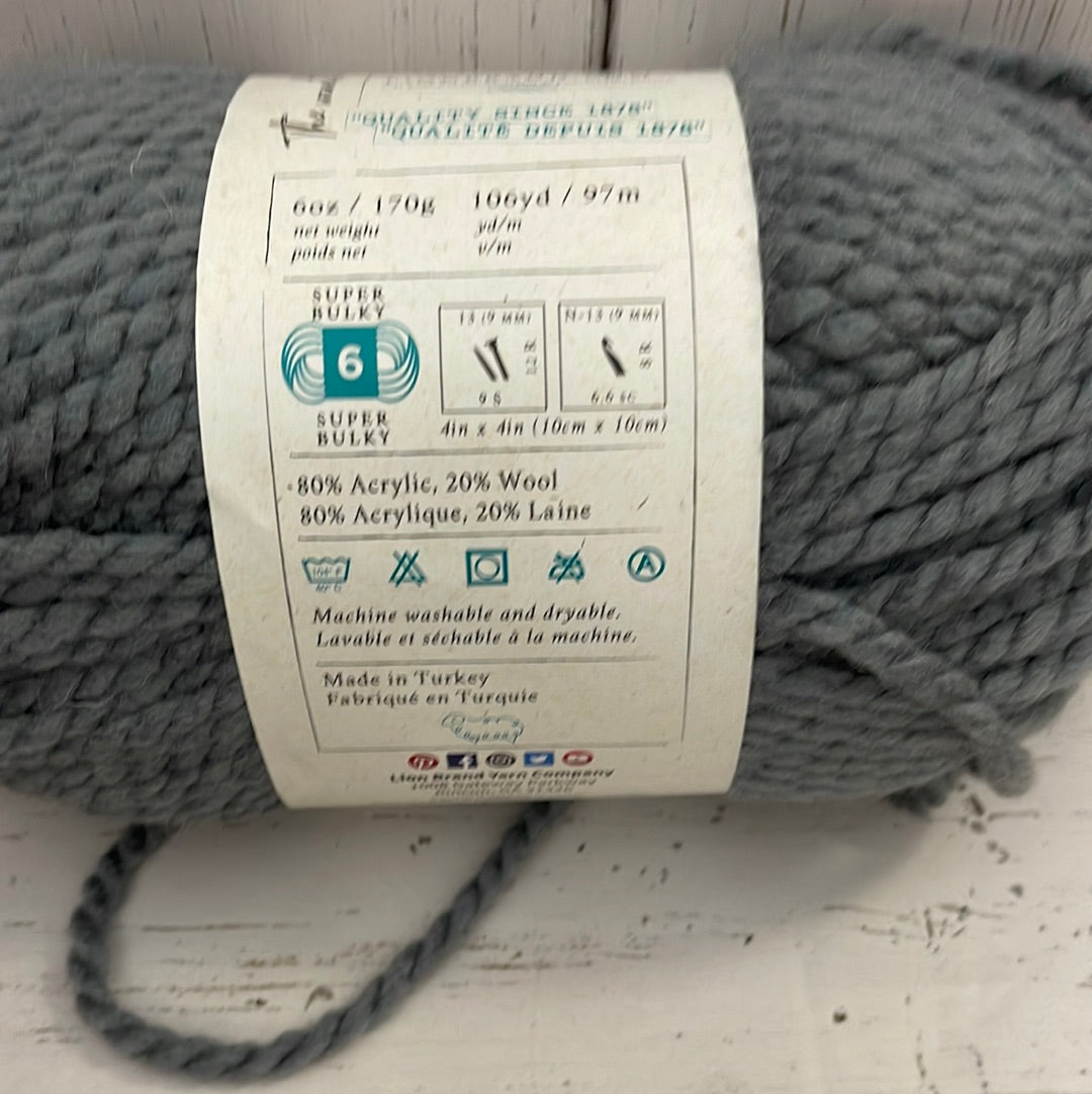 Slate ~ LION BRAND WOOL Ease Thick And Quick Yarn ~  6 oz/170g (106 yd/97 m) Super Bulky 6