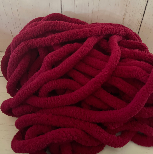 Jumbo Chenille Yarn ~ BURGUNDY Yarn ~ Loop-a-Lot