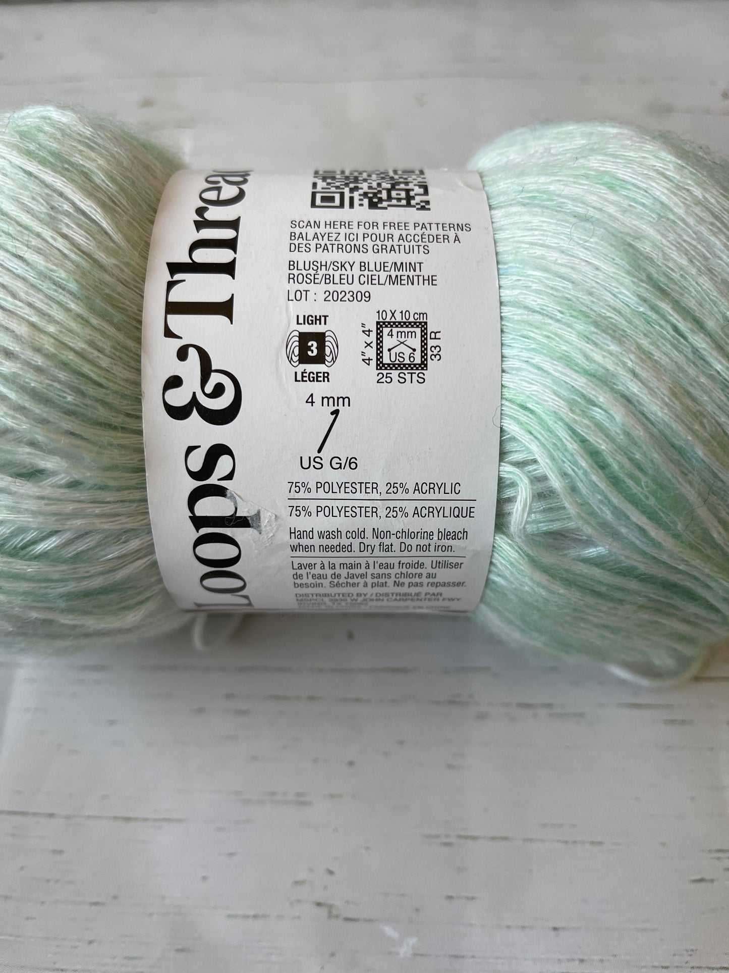 OMBRE HUES YARN ~ Blush, Sky Blue, Mint ~ Loops & Threads