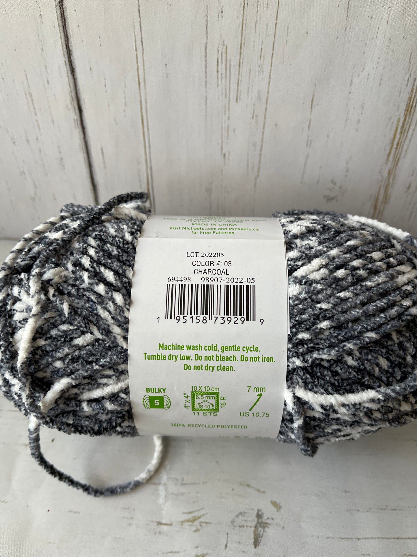 Charcoal Yarn  ~ Eco NATURALS ~ Loops and Threads Yarn