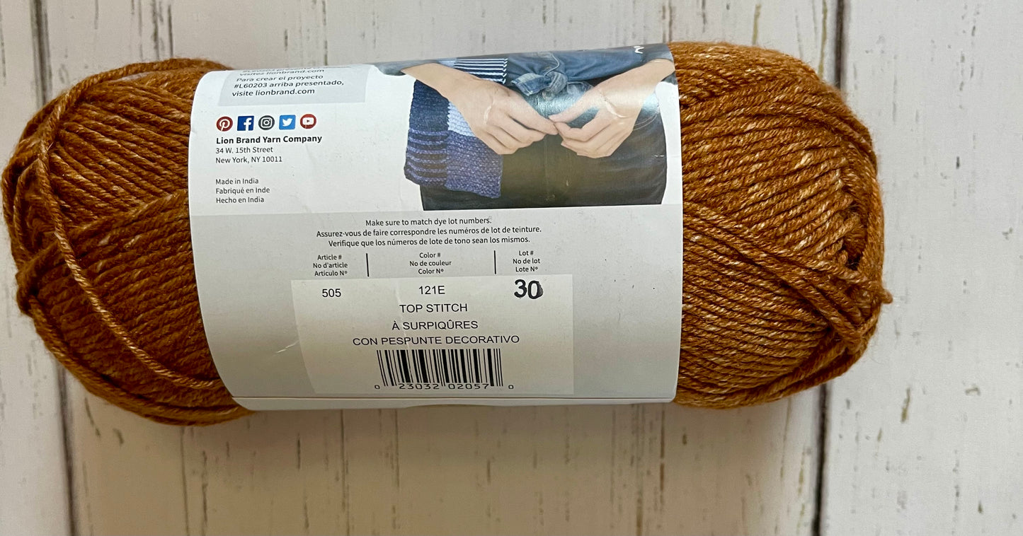 Jeans Yarn ~ Lion Brand ~ Top Stitch ~ Free Shipping Available