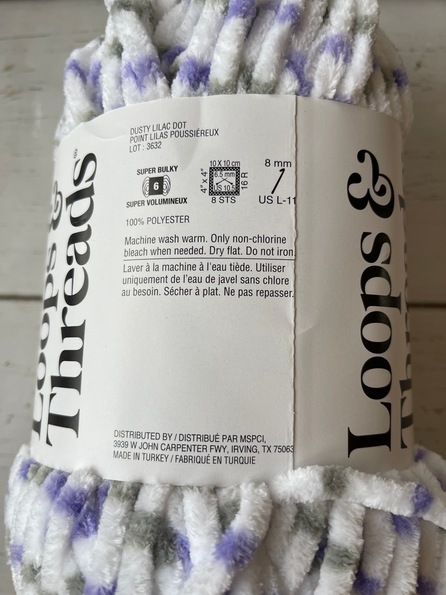 DUSTY  LILAC  DOT Yarn ~ Sweet Snuggles Lite ~ Loops & Threads