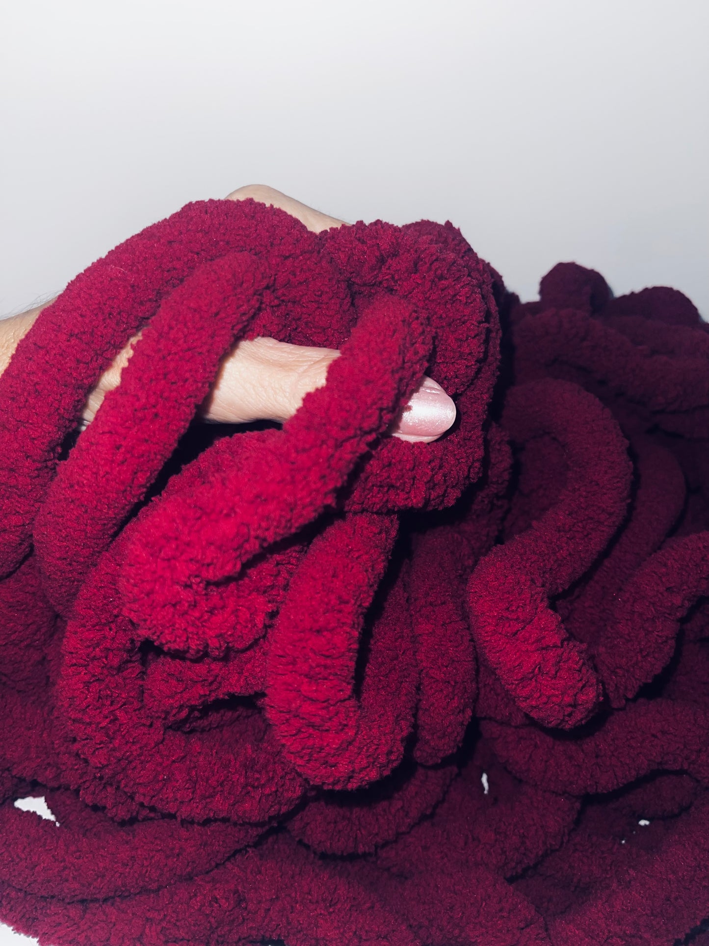 Jumbo Chenille Yarn ~ BURGUNDY Yarn ~ Loop-a-Lot ~ Free Shipping Availalble