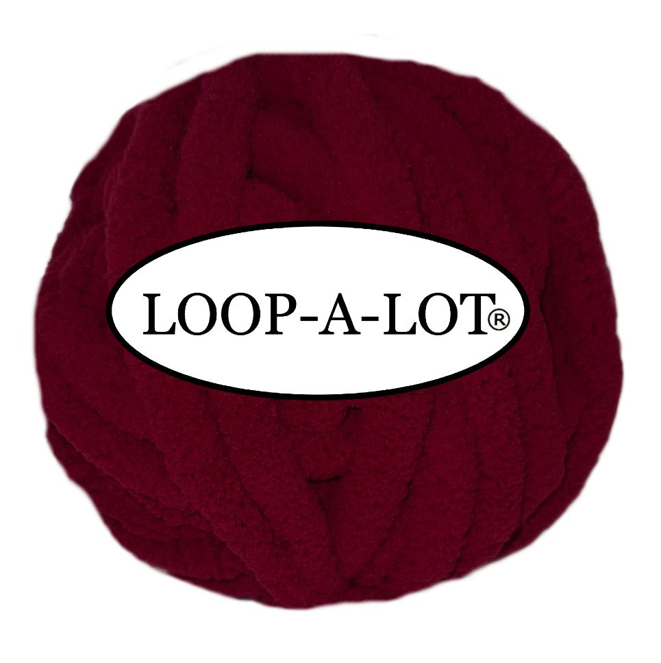 Jumbo Chenille Yarn ~ BURGUNDY Yarn ~ Loop-a-Lot ~ Free Shipping Availalble