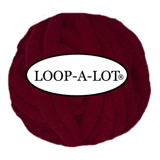 Jumbo Chenille Yarn ~ BURGUNDY Yarn ~ Loop-a-Lot ~ Free Shipping Availalble