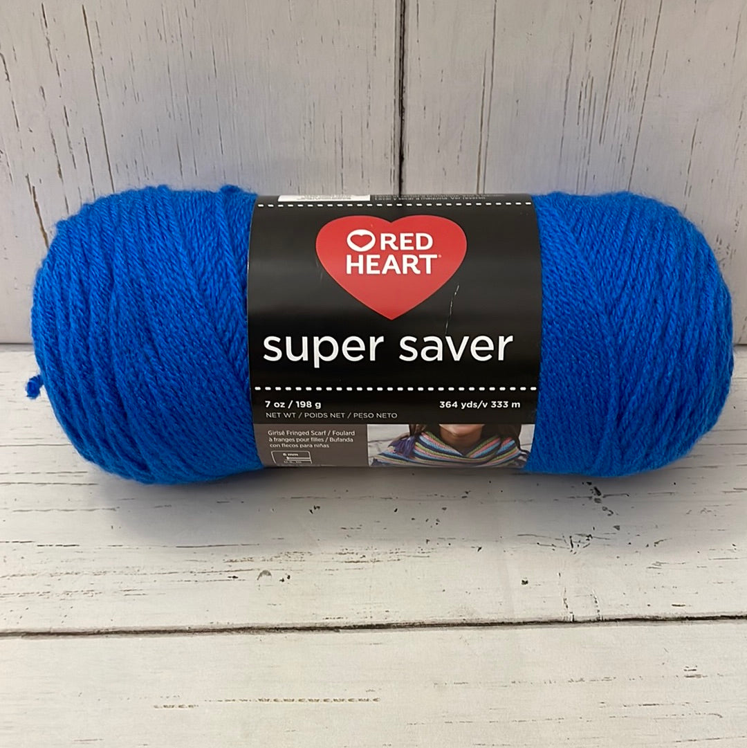 Blue Yarn ~ Red Heart Super Saver Yarn ~  7oz/198g, 364 yds/333m  size 4 Medium, crafts, crochet, knit Made in the USA