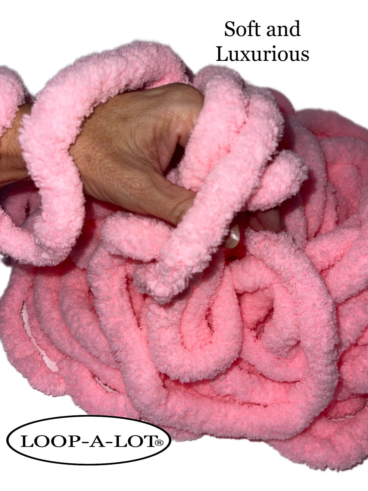 JUMBO Chenille Yarn ~ Cotton Candy Pink  Yarn ~ Loop-A-Lot ~ College Colors