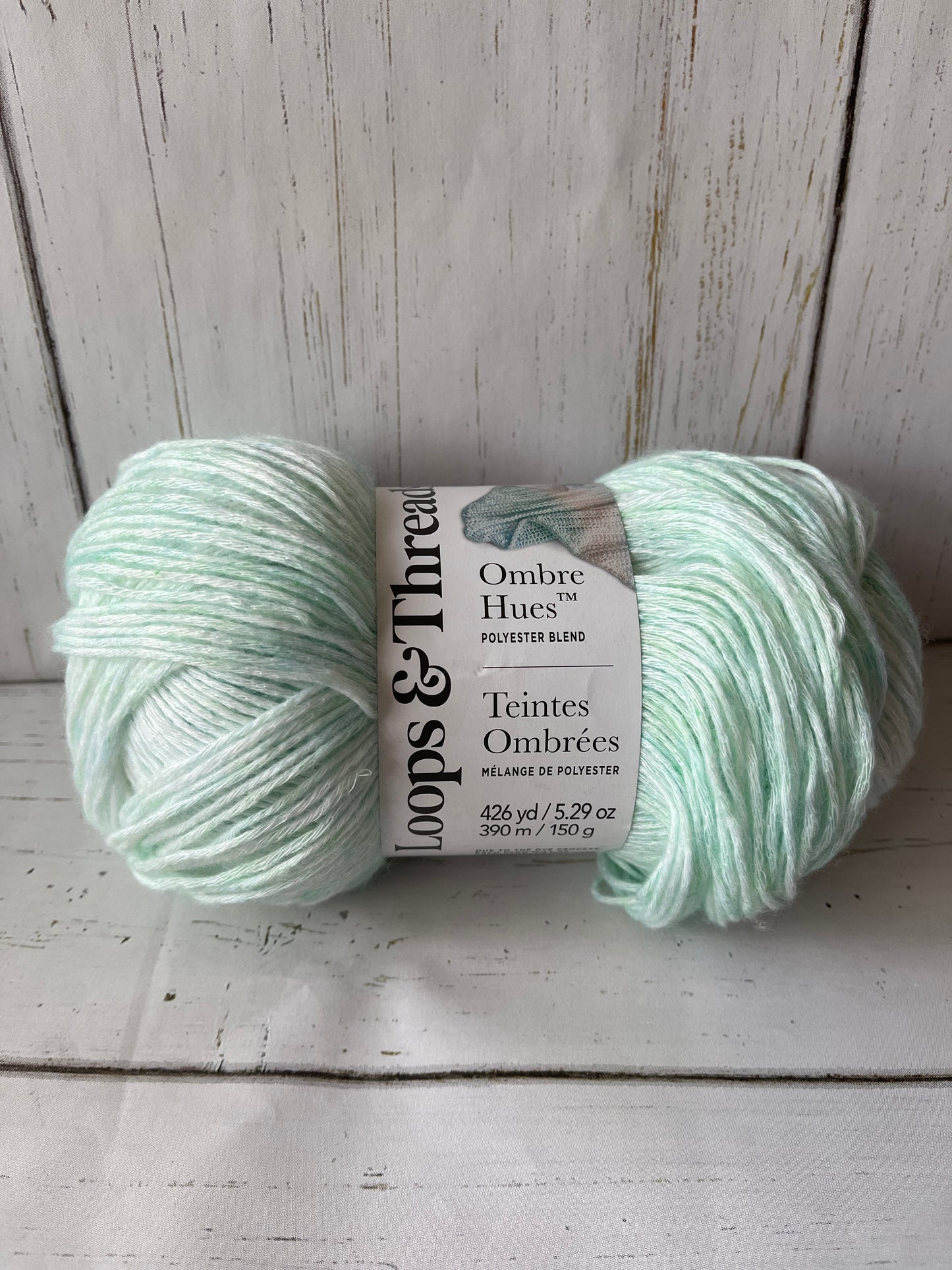 OMBRE HUES YARN ~Emerald, Spearmint, White ~ Loops & Threads