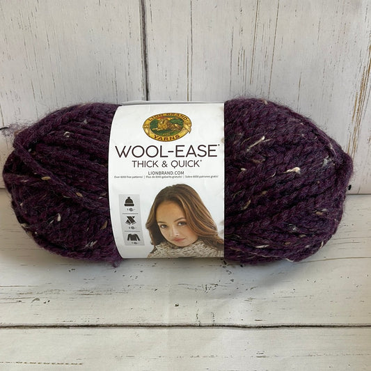 RAISIN ~ LION BRAND ~ Wool Ease Thick And Quick Yarn ~  6 oz/170g (106 yd/97 m) Super Bulky 6