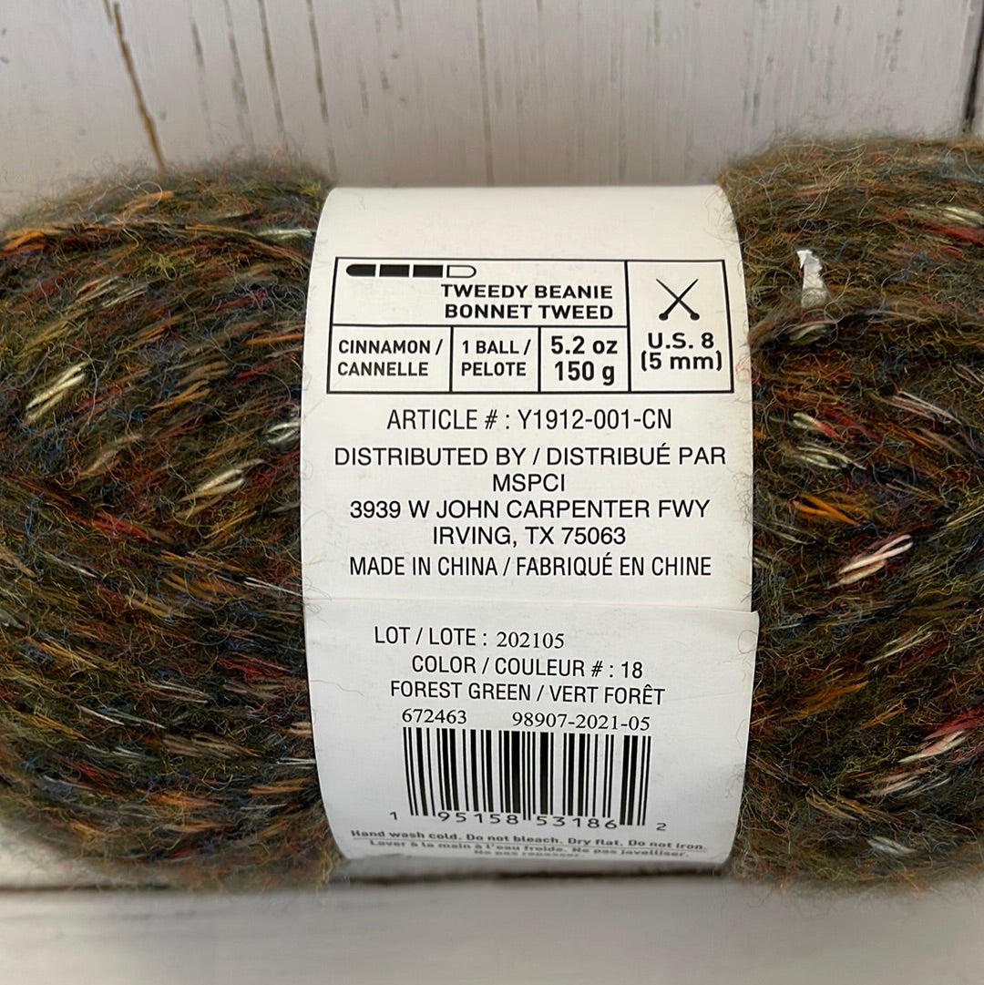 COZY WOOL TWEED ~  Forest Green ~ Loops & Threads