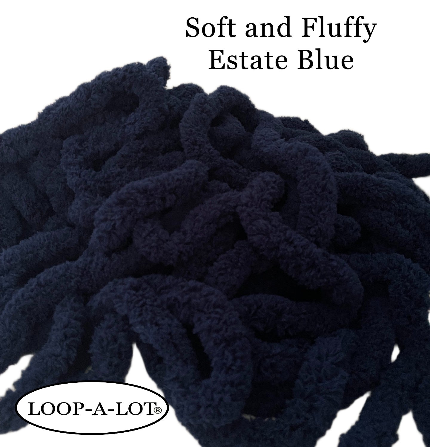 Estate Blue Yarn ~ Dark Blue Yarn ~  Jumbo Chunky Chenille ~ Loop-A-Lot ~ Free Shipping Available ~