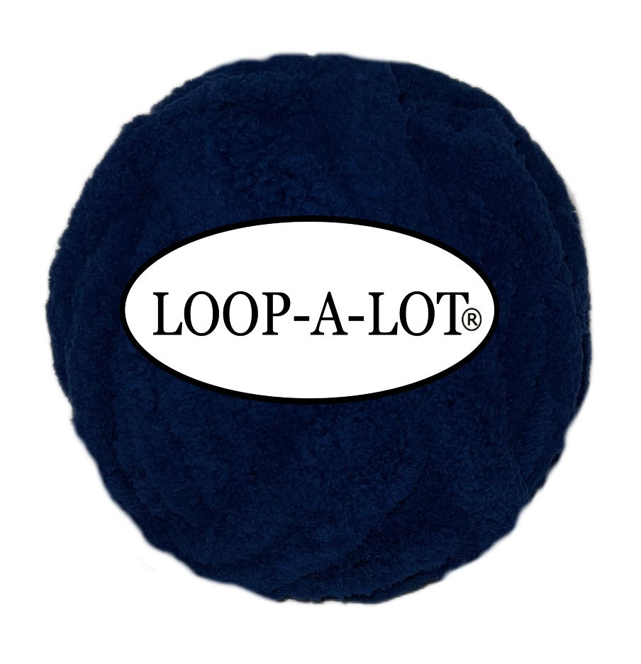 Estate Blue Yarn ~ Dark Blue Yarn ~  Jumbo Chunky Chenille ~ Loop-A-Lot ~ Free Shipping Available ~