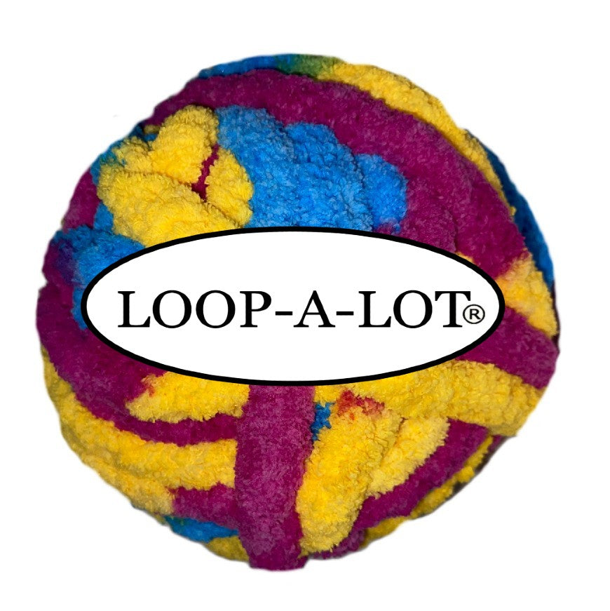 Jumbo Chenille Yarn ~Festival (purple. blue, yellow variegated) Yarn ~Free Shipping Available