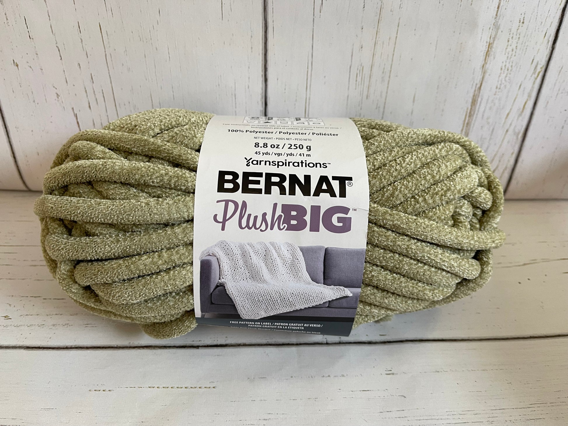 KHAKI GREEN YARN - Bernat Plush Big – Yarn 2 Blanket