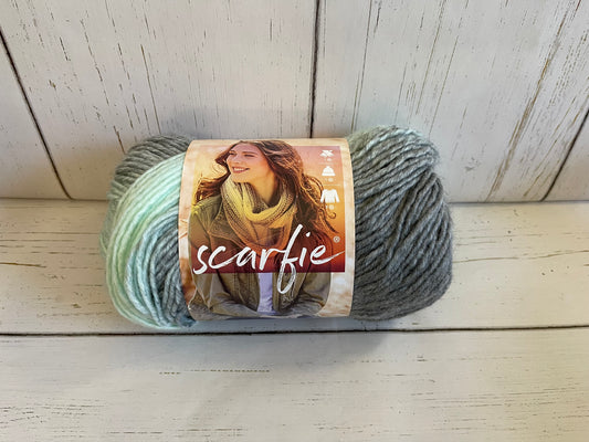 Scarfie ~ MINT/SILVER YARN ~ Lion Brand