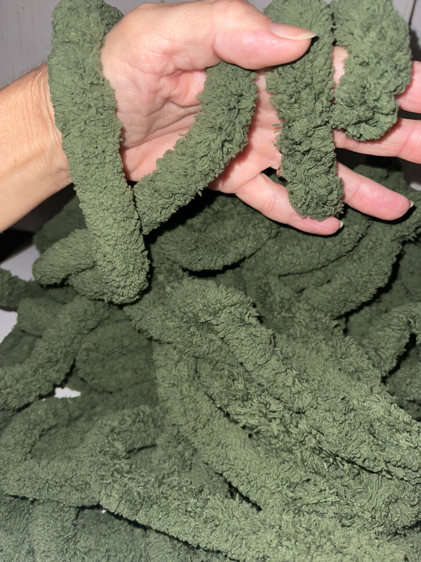 JUMBO Chenille Yarn, NEW COLOR ~ Dark Moss Green ~ Loop-A-Lot~ FREE SHIPPING AVAILABLE ~