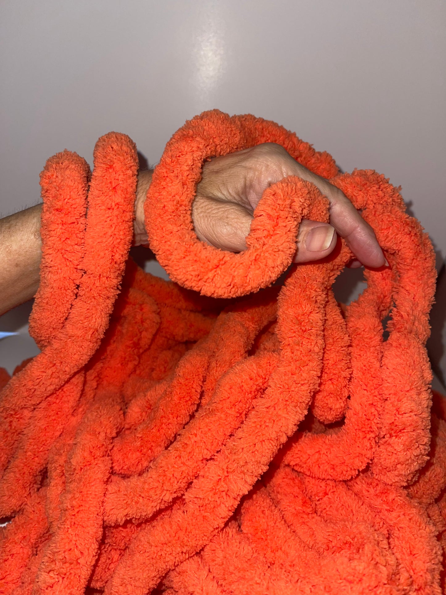 JUMBO Chenille Yarn, NEW COLOR ~ Tangerine Orange  ~ Loop-A-Lot ~ FREE SHIPPING AVAILABLE ~