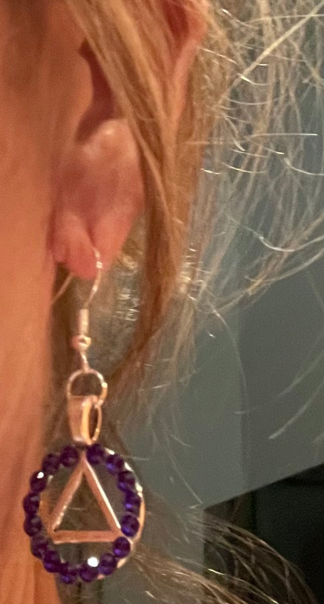 Earrings ~ Glass Crystals ~  Sobriety Gift ~ Recovery Gift ~ Silver