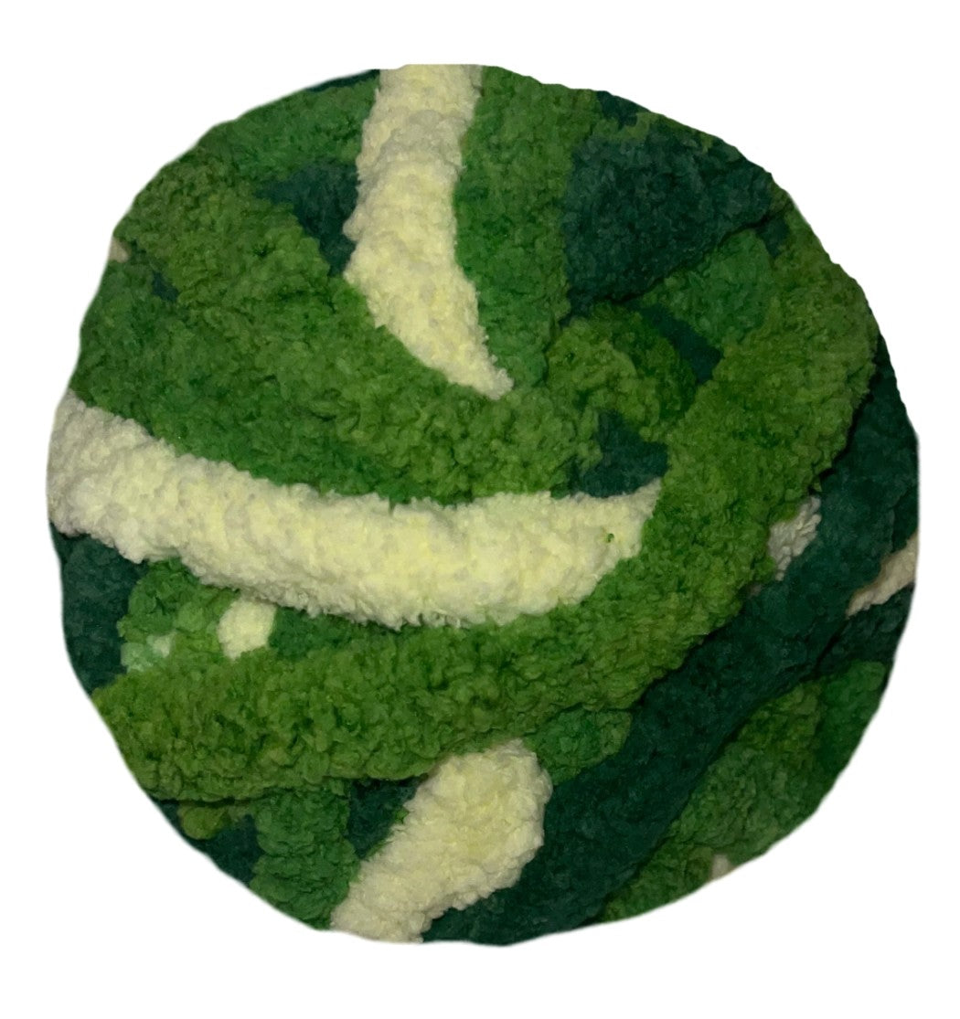 Jumbo Chunky Chenille Mixed Greens (multi green yarn) Free Shipping Available