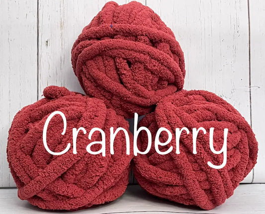 JUMBO Chenille Yarn, NEW COLOR ~ Cranberry ~ Loop-A-Lot ~ College Colors