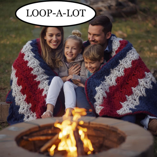 JUMBO Chenille Yarn, NEW COLOR ~ Royal Blue ~ Loop-A-Lot 8oz/226.8g, 28y, Polyester, Super Bulky 7 -Low Shipping rates