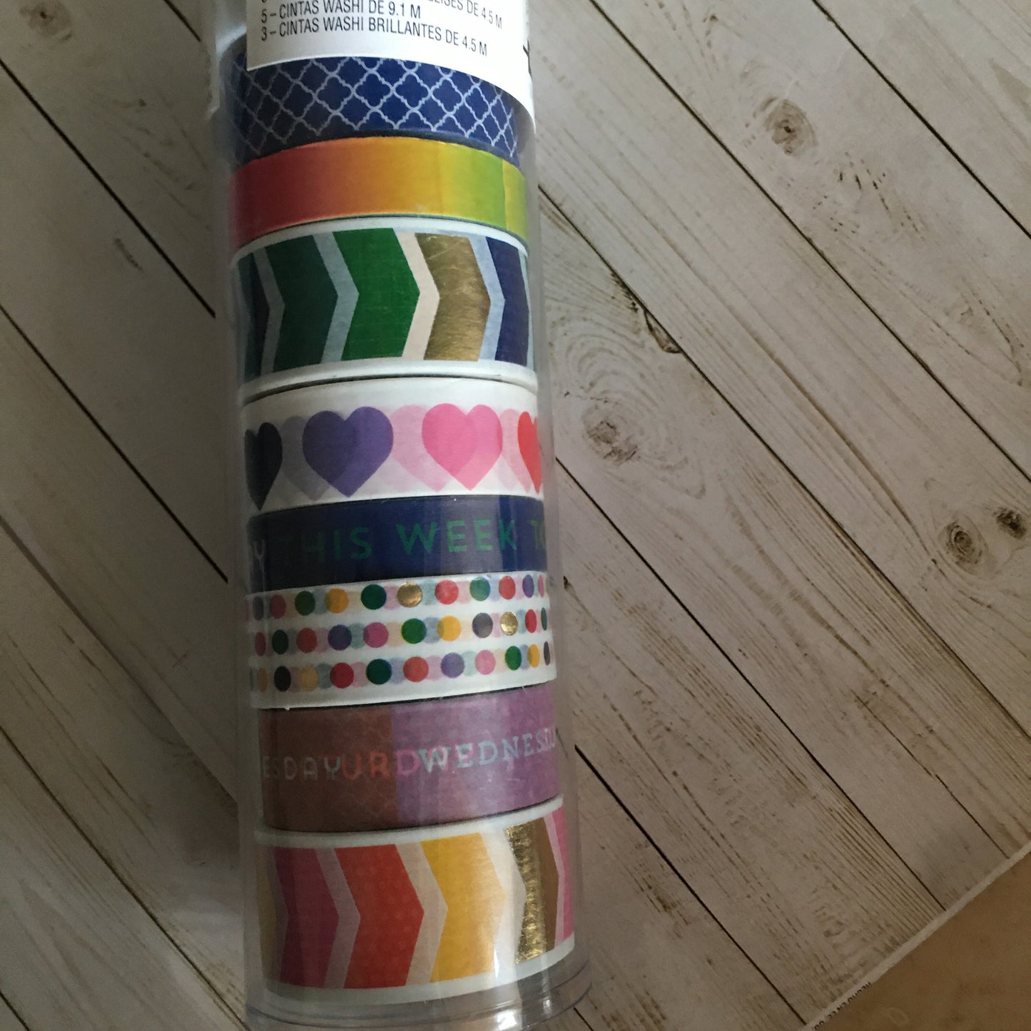 WASHI TAPE set of 8 assorted rolls, 15 yards per set Crafting Tape, Journaling, Decorations