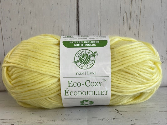 Eco Cozy Yarn ~ Pale Yellow ~ 145 Yards