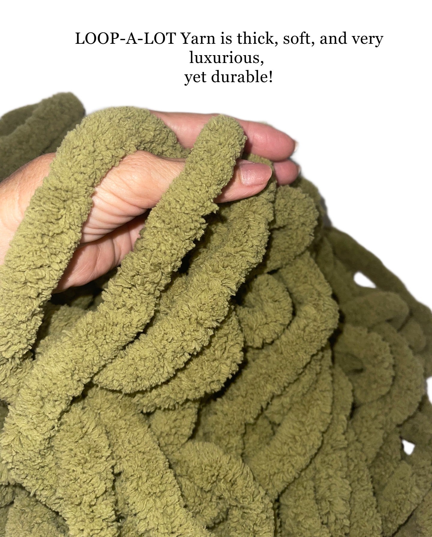 JUMBO Chenille Yarn ~ Light Moss Green Yarn ~ Loop-A-Lot ~ FREE SHIPPING AVAILABLE ~