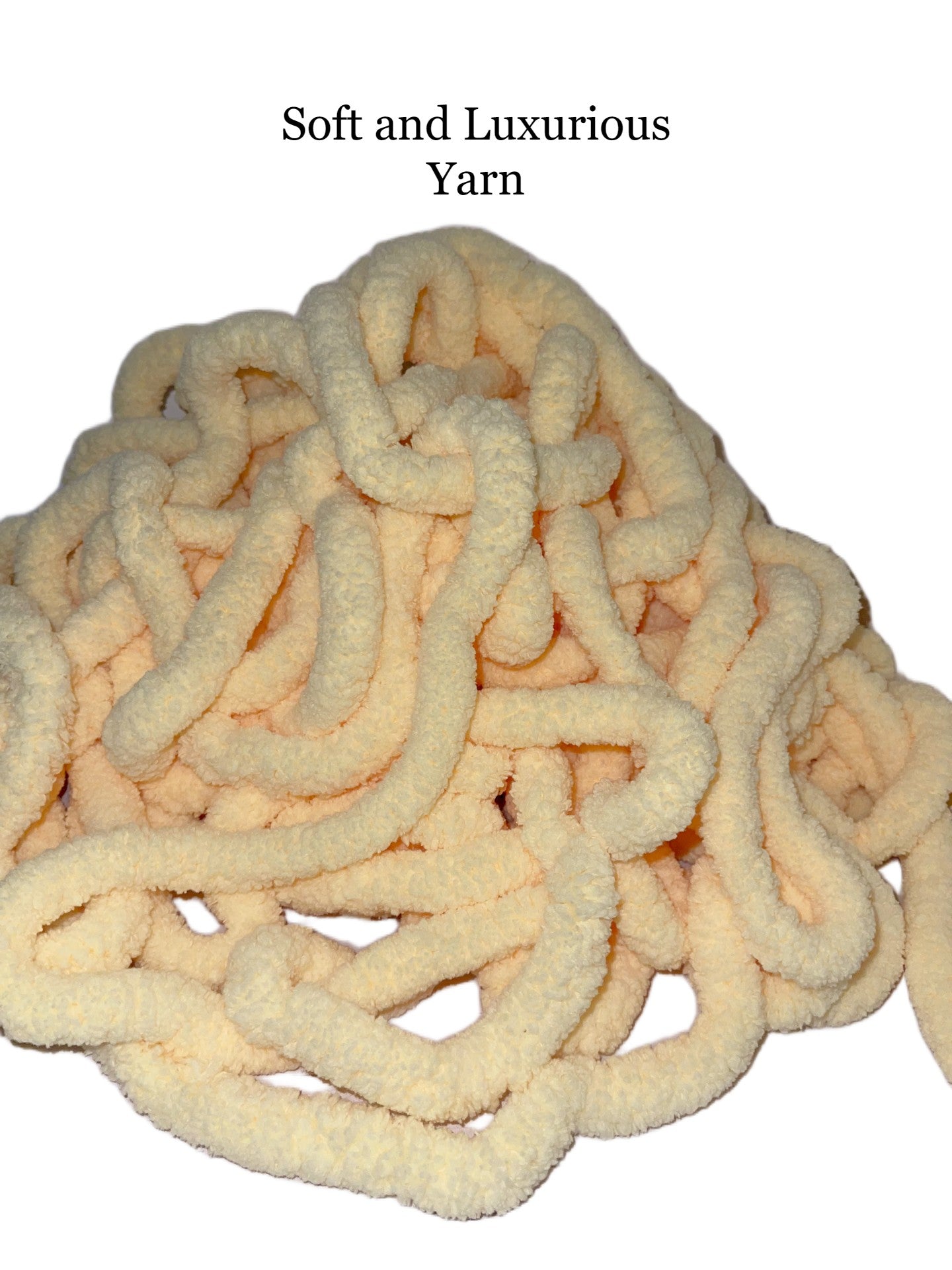 Jumbo Chunky Chenille Yarn   Light Yellow Yarn Free Shipping Available