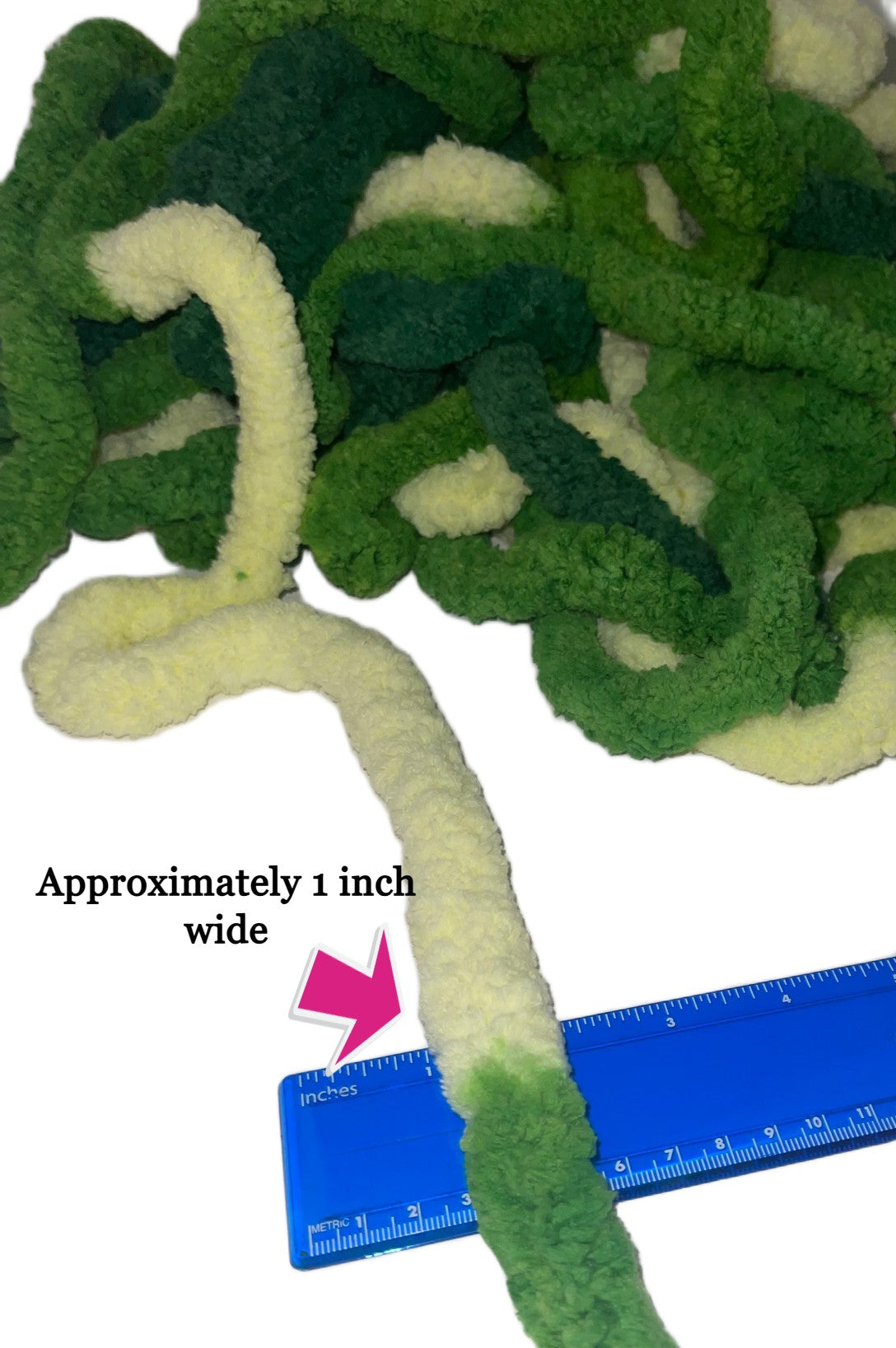 Jumbo Chunky Chenille Mixed Greens (multi green yarn) Free Shipping Available