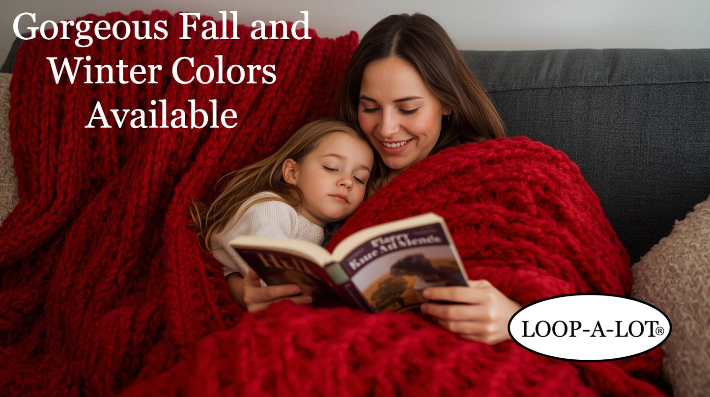 JUMBO Chenille Yarn ~ BURGUNDY RED YARN ~ Loop-A-Lot ~ FREE SHIPPING AVAILABLE ~