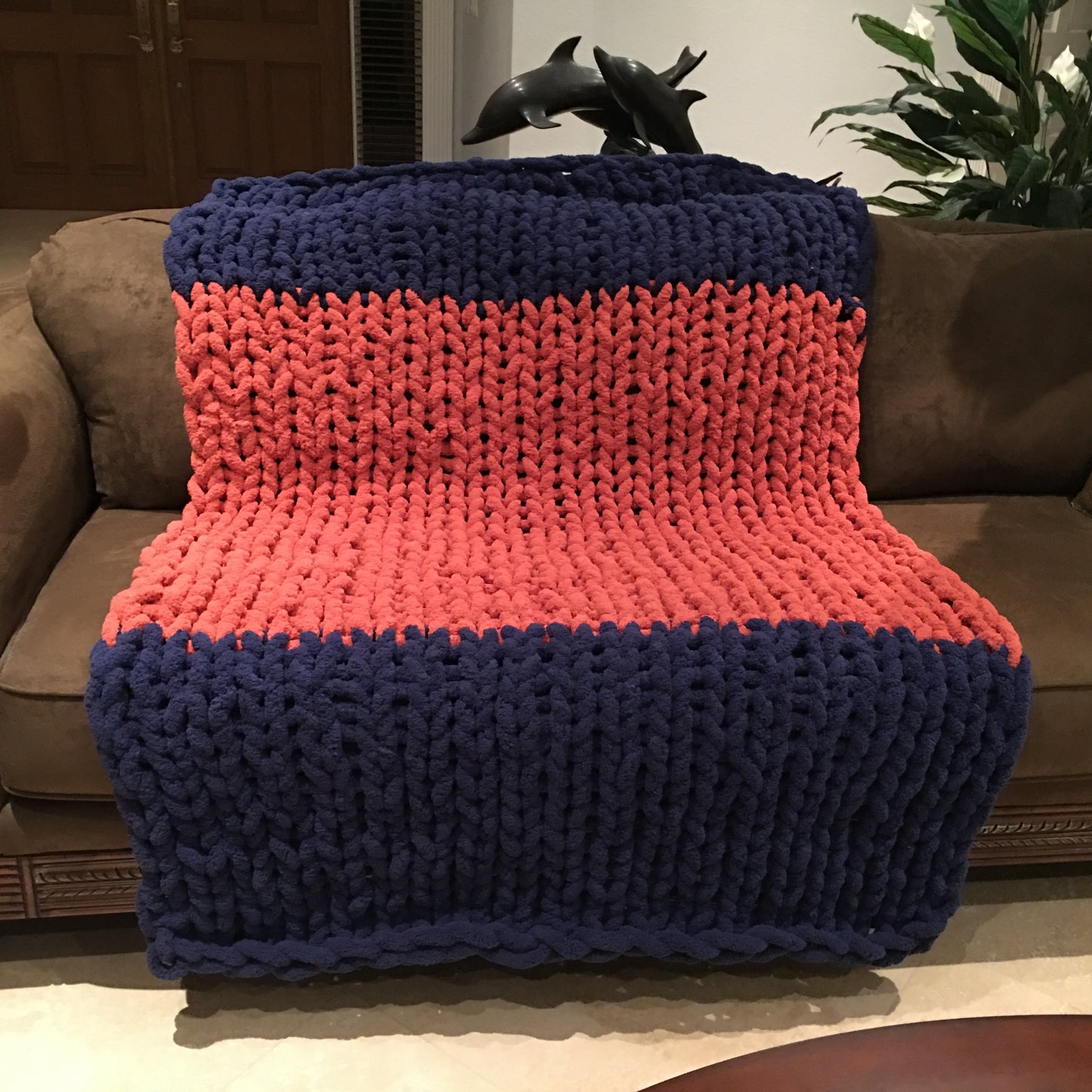 JUMBO Chenille Yarn, NEW COLOR ~ Estate Blue Yarn ~ Dark Blue ~ Loop-A-Lot ~ FREE SHIPPING AVAILABLE ~