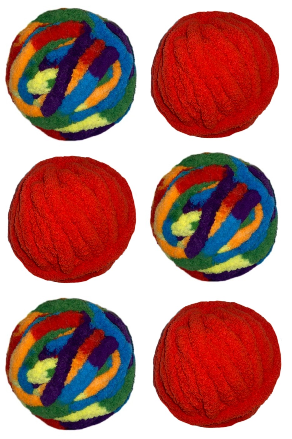 Jumbo Chenille Yarn ~ RAINBOW Yarn Lot of 6  ~ Assorted Color Yarn Sets  Loop-a-Lot