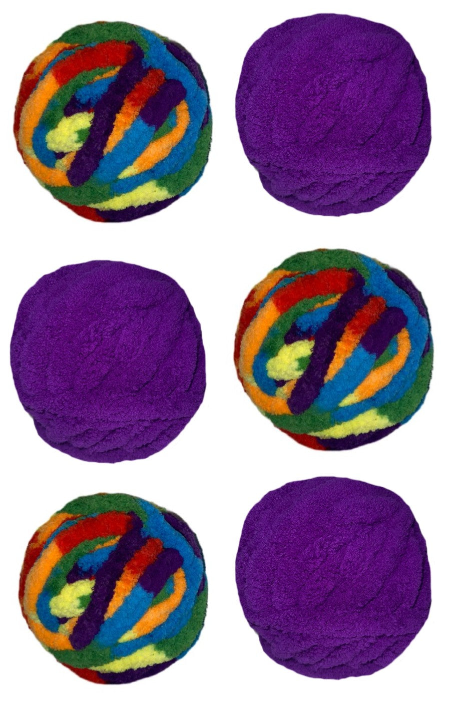 Jumbo Chenille Yarn ~ RAINBOW Yarn Lot of 6  ~ Assorted Color Yarn Sets  Loop-a-Lot