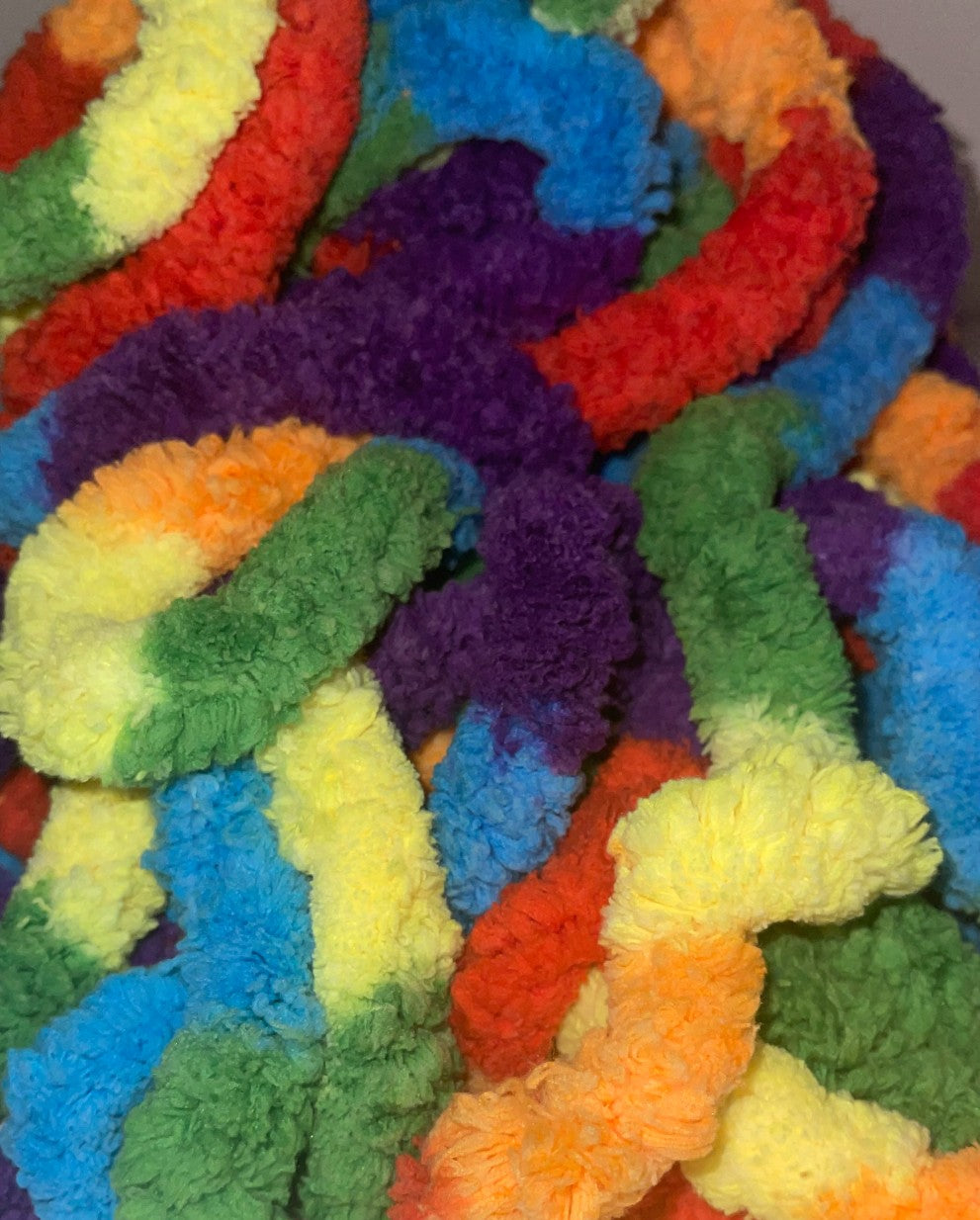 Jumbo Chenille Yarn ~ RAINBOW Yarn Lot of 6  ~ Assorted Color Yarn Sets  Loop-a-Lot