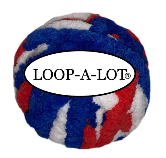 JUMBO Chenille Yarn, NEW COLOR ~ Red,White, Blue Yarn ~ Loop-A-Lot ~ FREE SHIPPING AVAILABLE ~